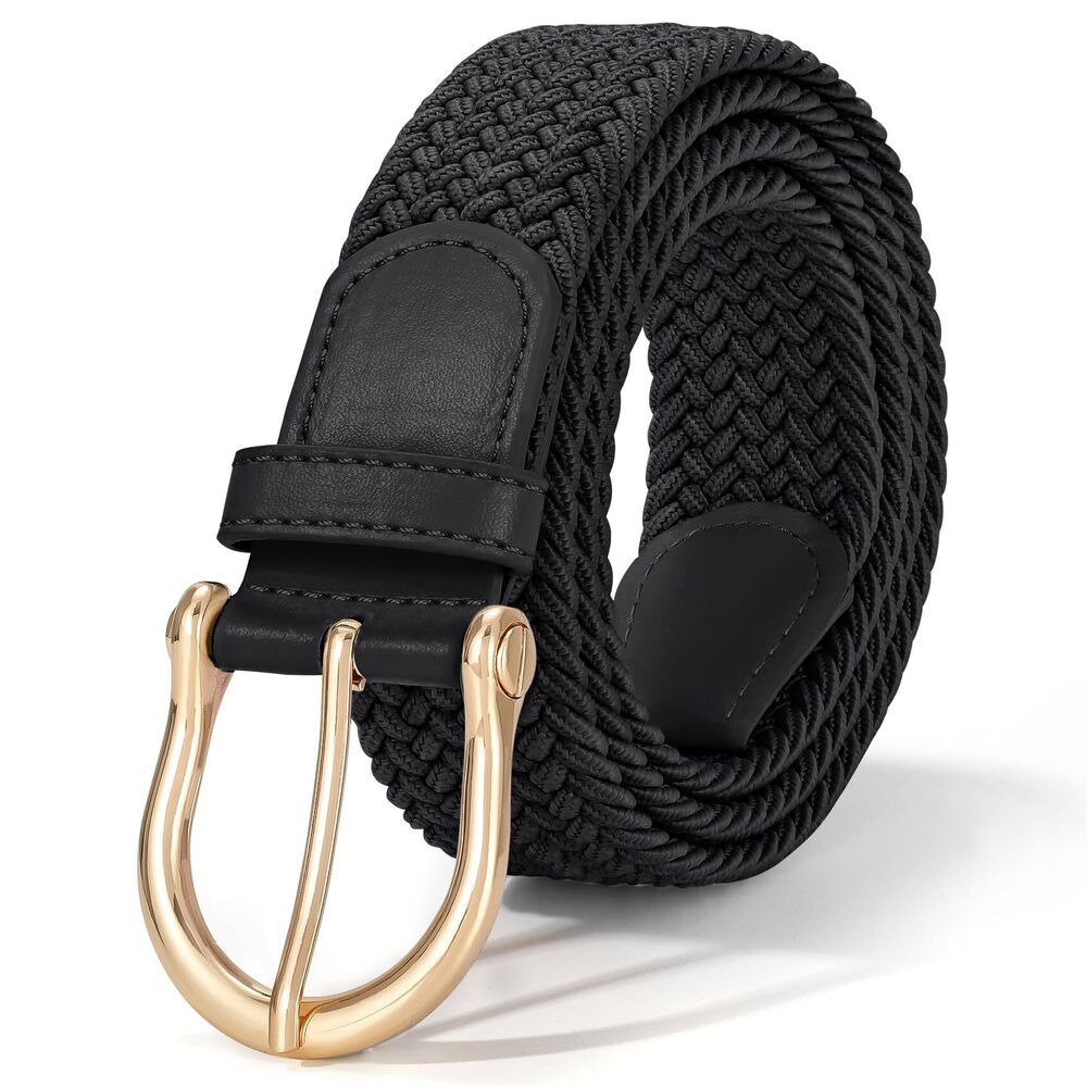 9446 Braided Belt For Women Men Stretch Woven Belt Plus Size Elastic Belt